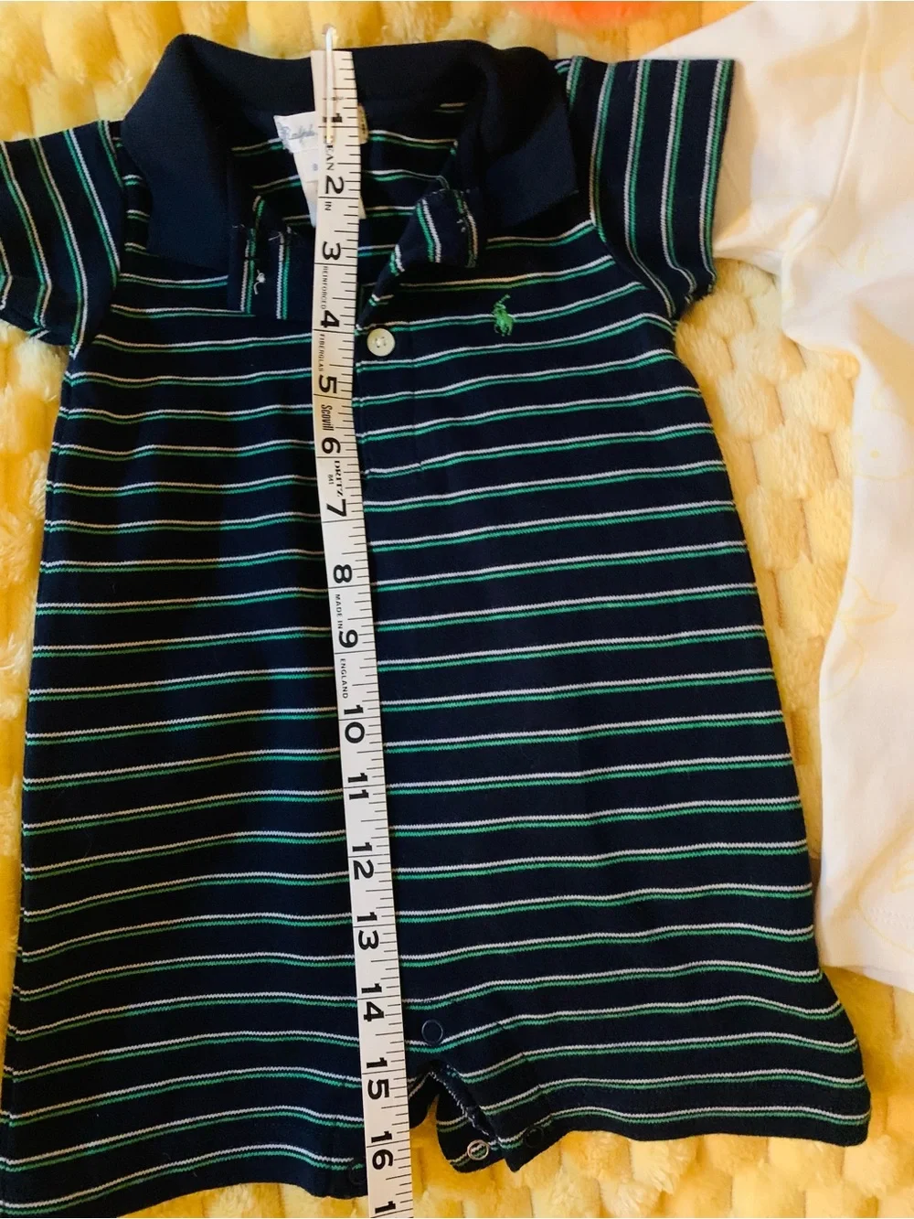 Baby Boy Summer Sets Tommy Hilfiger 6-9M Yellow & Ralph Lauren Navy Striped 3-6M